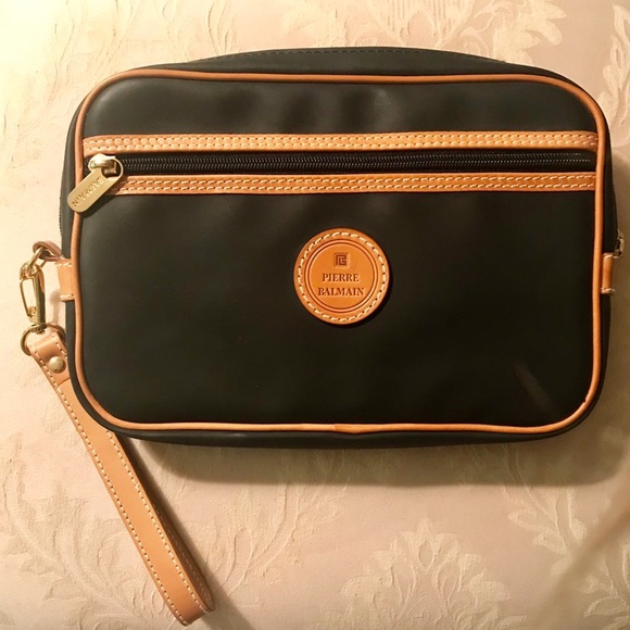 Pierre Balmain Other - vintage Pierre Balmain leather trim wash bag